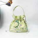 Silk Satin Embroidery Drawstring Bag thebuzzbay.com