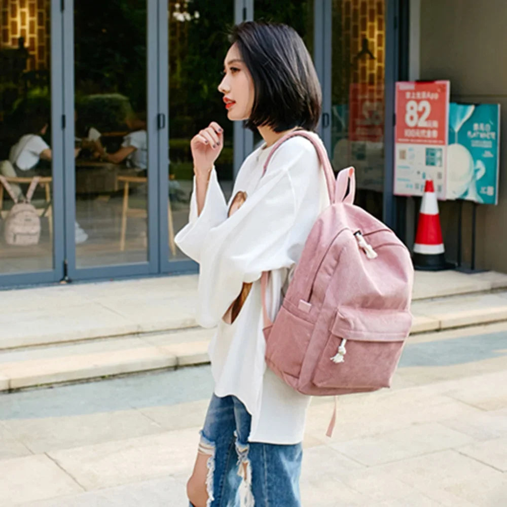 Personalized Corduroy Schoolbag Backpack
