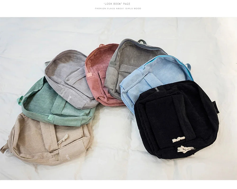 Personalized Corduroy Schoolbag Backpack