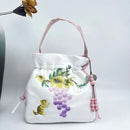 Silk Satin Embroidery Drawstring Bag thebuzzbay.com
