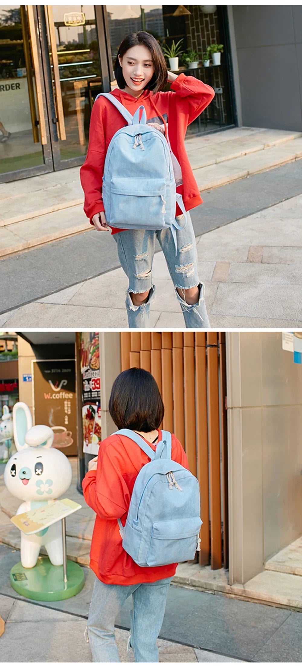 Personalized Corduroy Schoolbag Backpack