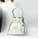 Silk Satin Embroidery Drawstring Bag thebuzzbay.com