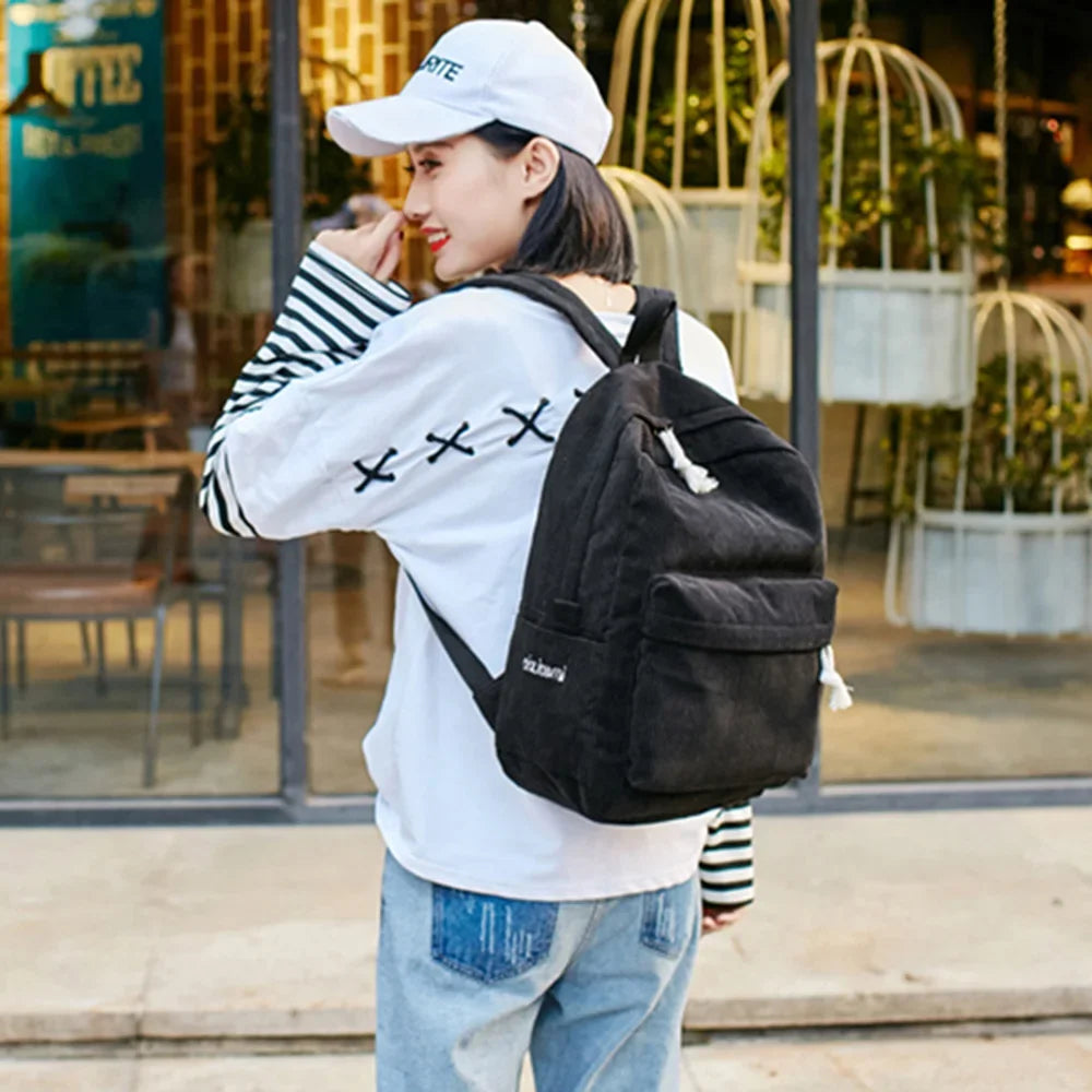 Personalized Corduroy Schoolbag Backpack