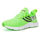 Men casual sneakers shoes breathable green lace-up mesh upper with white EVA sole