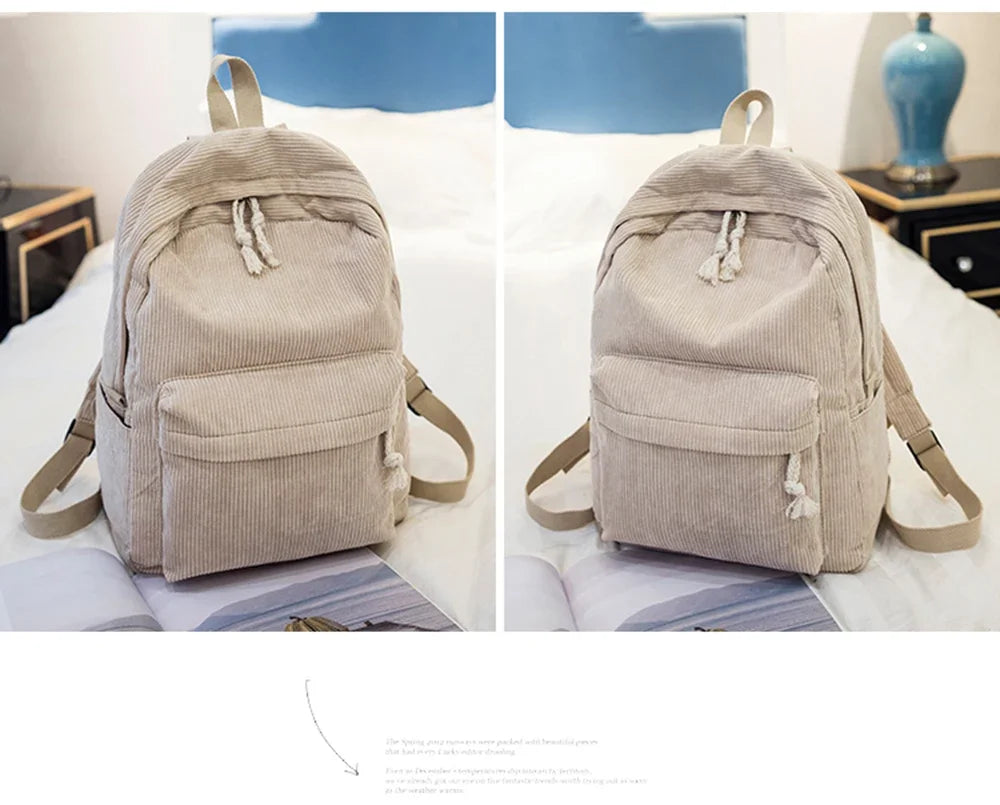 Personalized Corduroy Schoolbag Backpack
