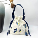 Silk Satin Embroidery Drawstring Bag thebuzzbay.com