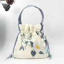 Silk Satin Embroidery Drawstring Bag thebuzzbay.com