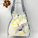Silk Satin Embroidery Drawstring Bag thebuzzbay.com