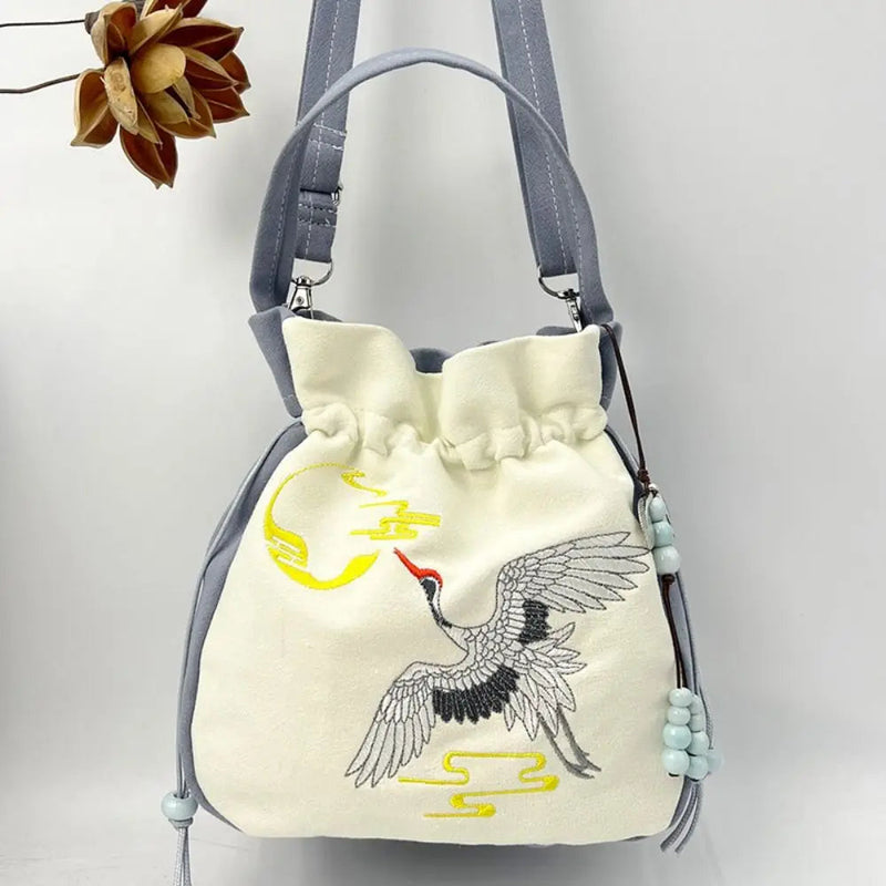 Silk Satin Embroidery Drawstring Bag thebuzzbay.com