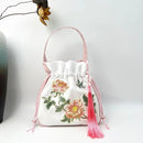 Silk Satin Embroidery Drawstring Bag thebuzzbay.com