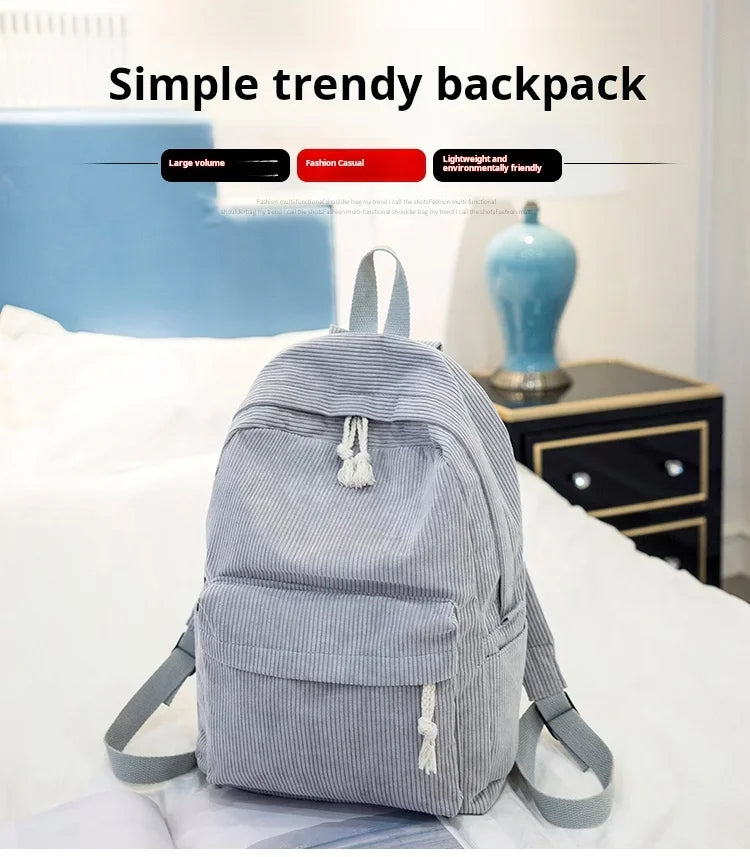 Personalized Corduroy Schoolbag Backpack