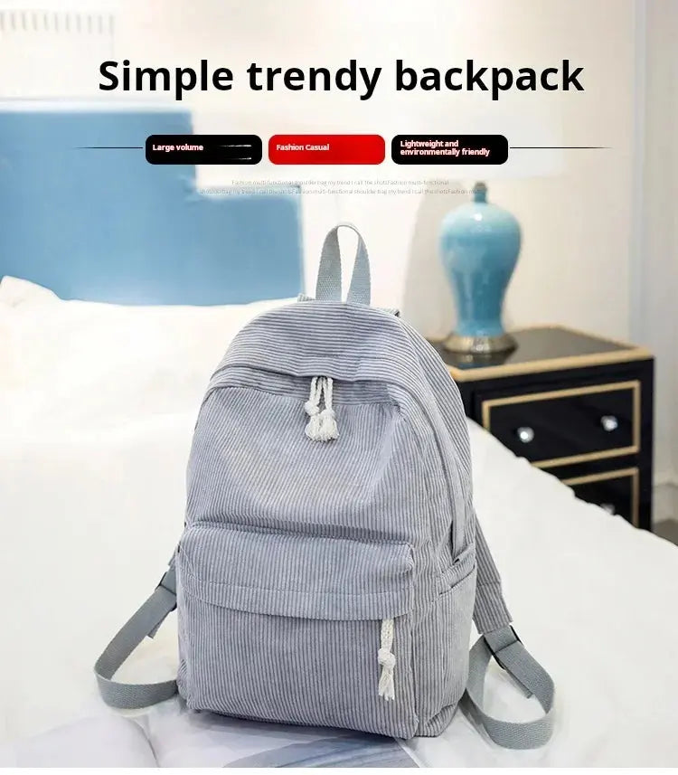 Personalized Corduroy Schoolbag Backpack thebuzzbay.com