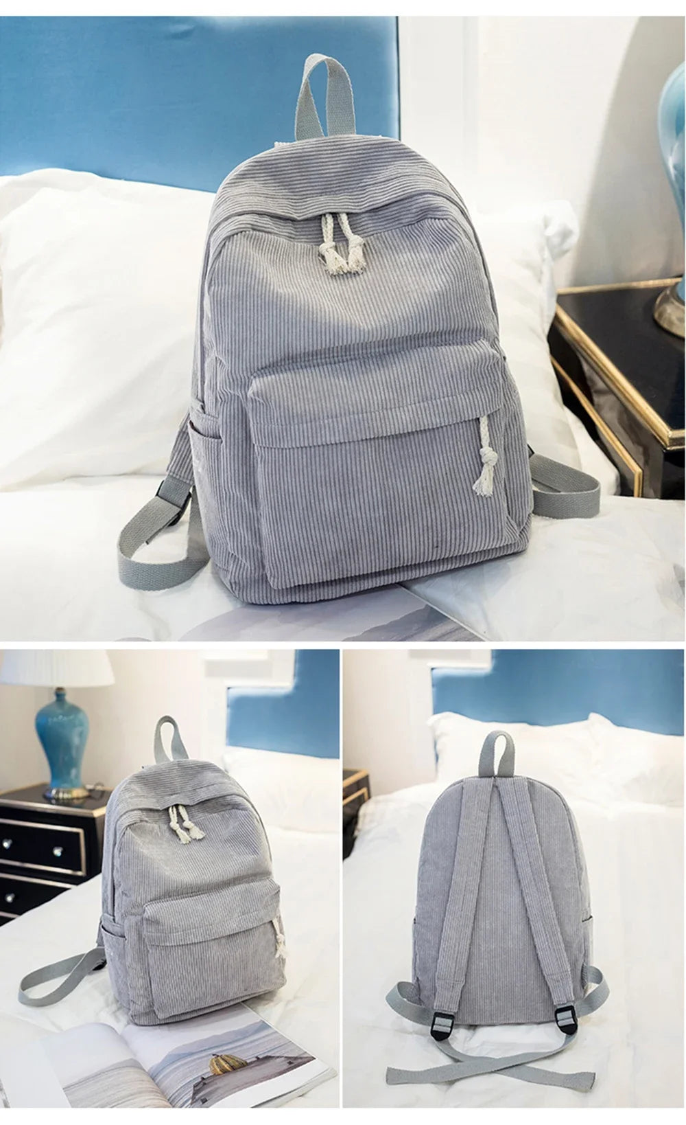 Personalized Corduroy Schoolbag Backpack