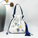 Silk Satin Embroidery Drawstring Bag thebuzzbay.com