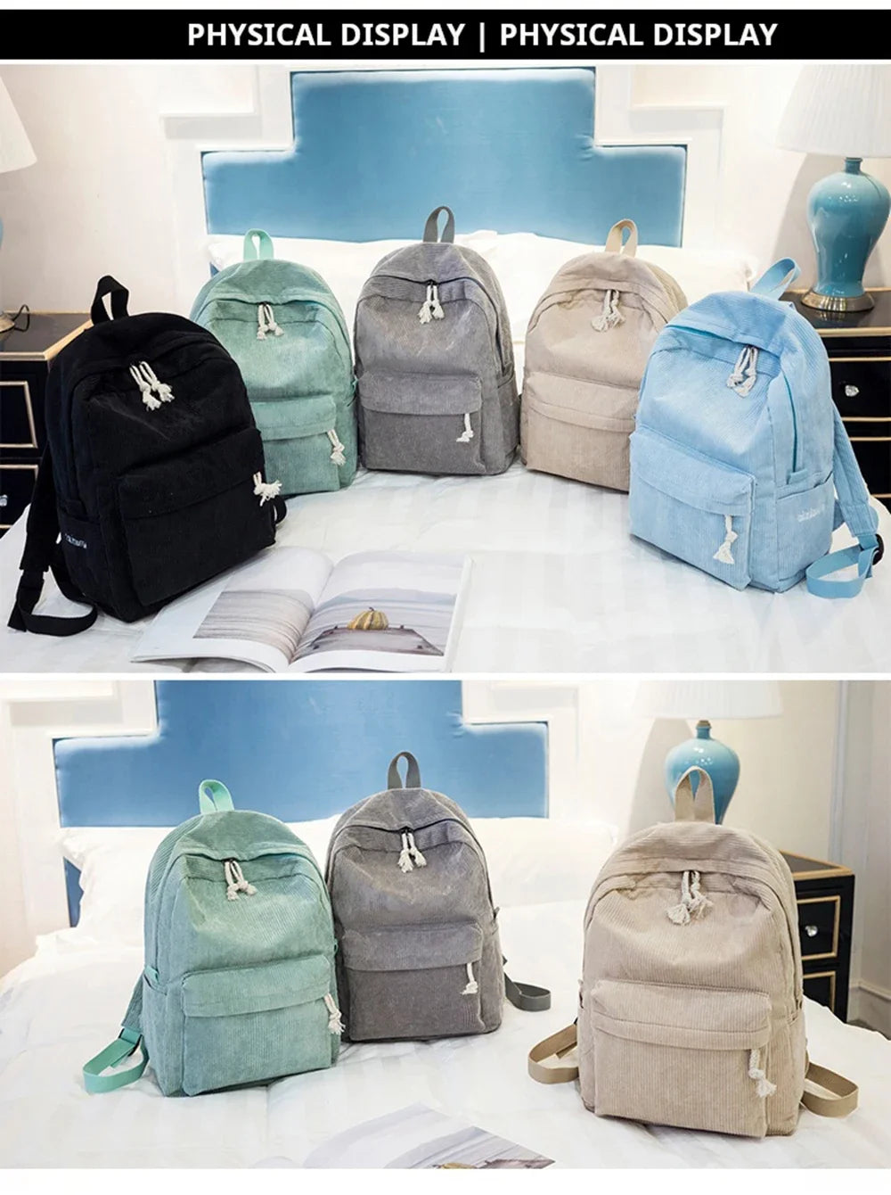 Personalized Corduroy Schoolbag Backpack