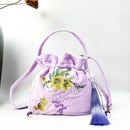 Silk Satin Embroidery Drawstring Bag thebuzzbay.com