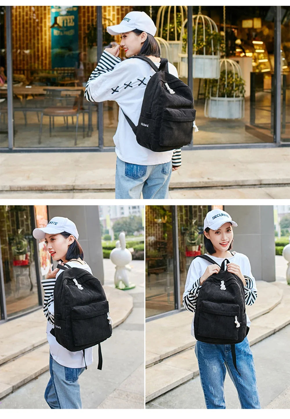 Personalized Corduroy Schoolbag Backpack