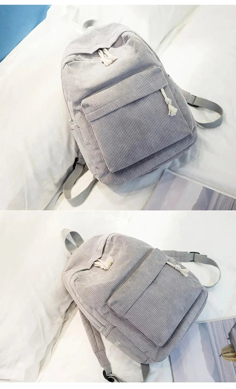Personalized Corduroy Schoolbag Backpack thebuzzbay.com