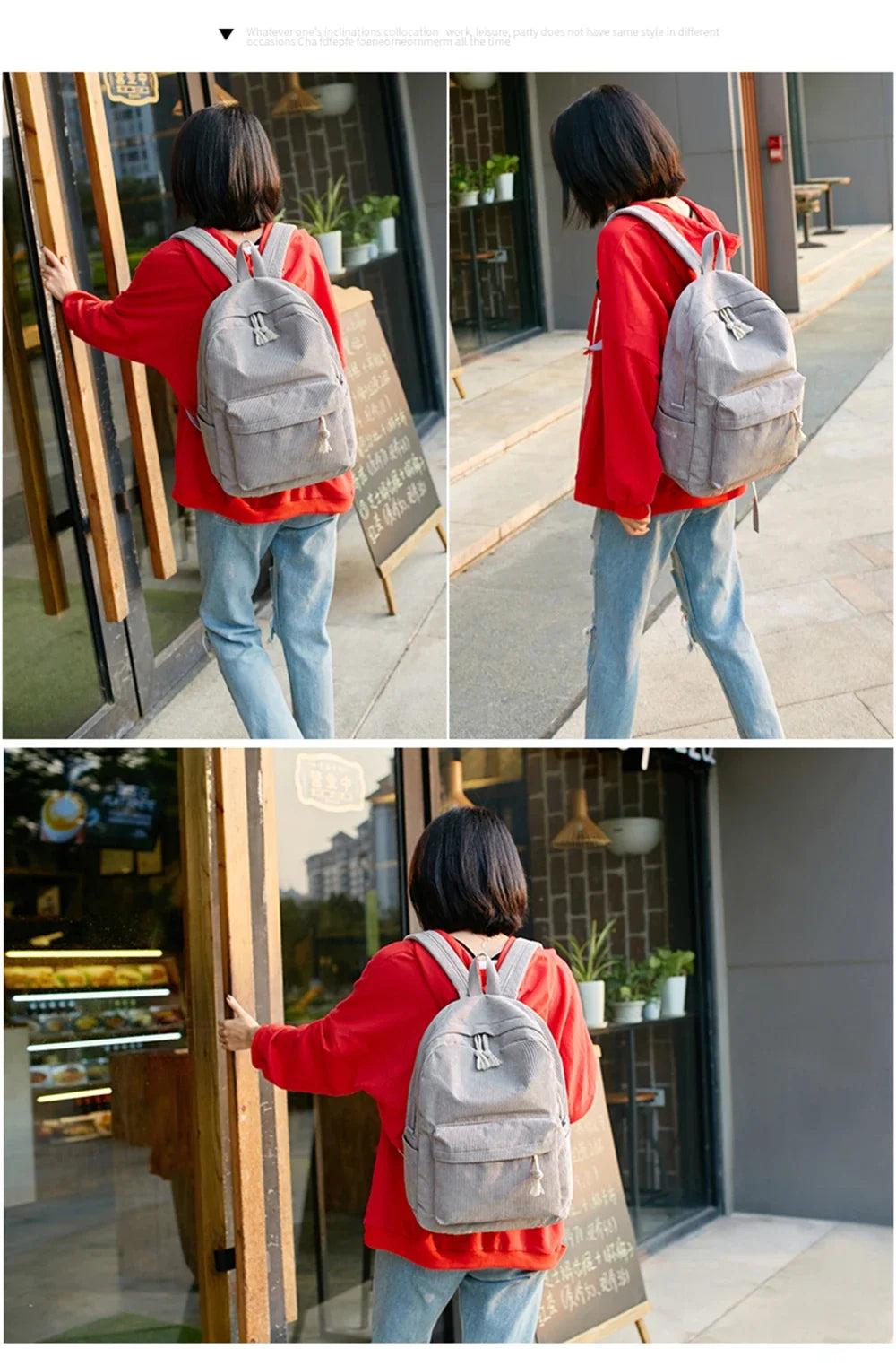 Personalized Corduroy Schoolbag Backpack