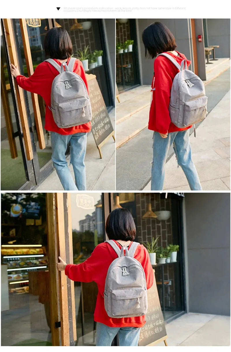 Personalized Corduroy Schoolbag Backpack thebuzzbay.com