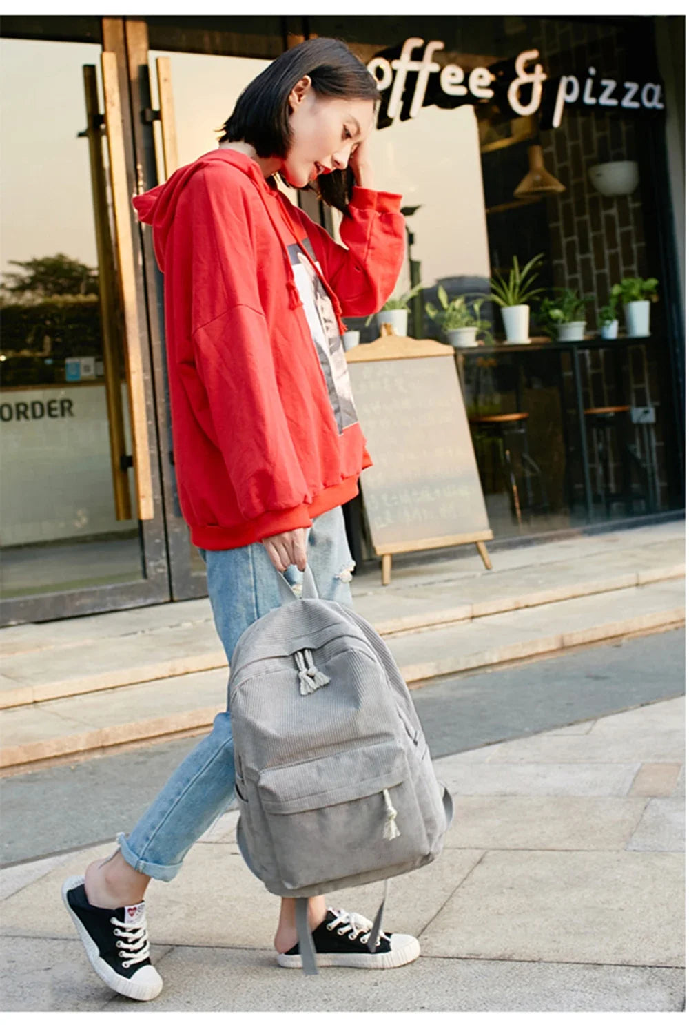 Personalized Corduroy Schoolbag Backpack