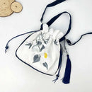 Silk Satin Embroidery Drawstring Bag thebuzzbay.com